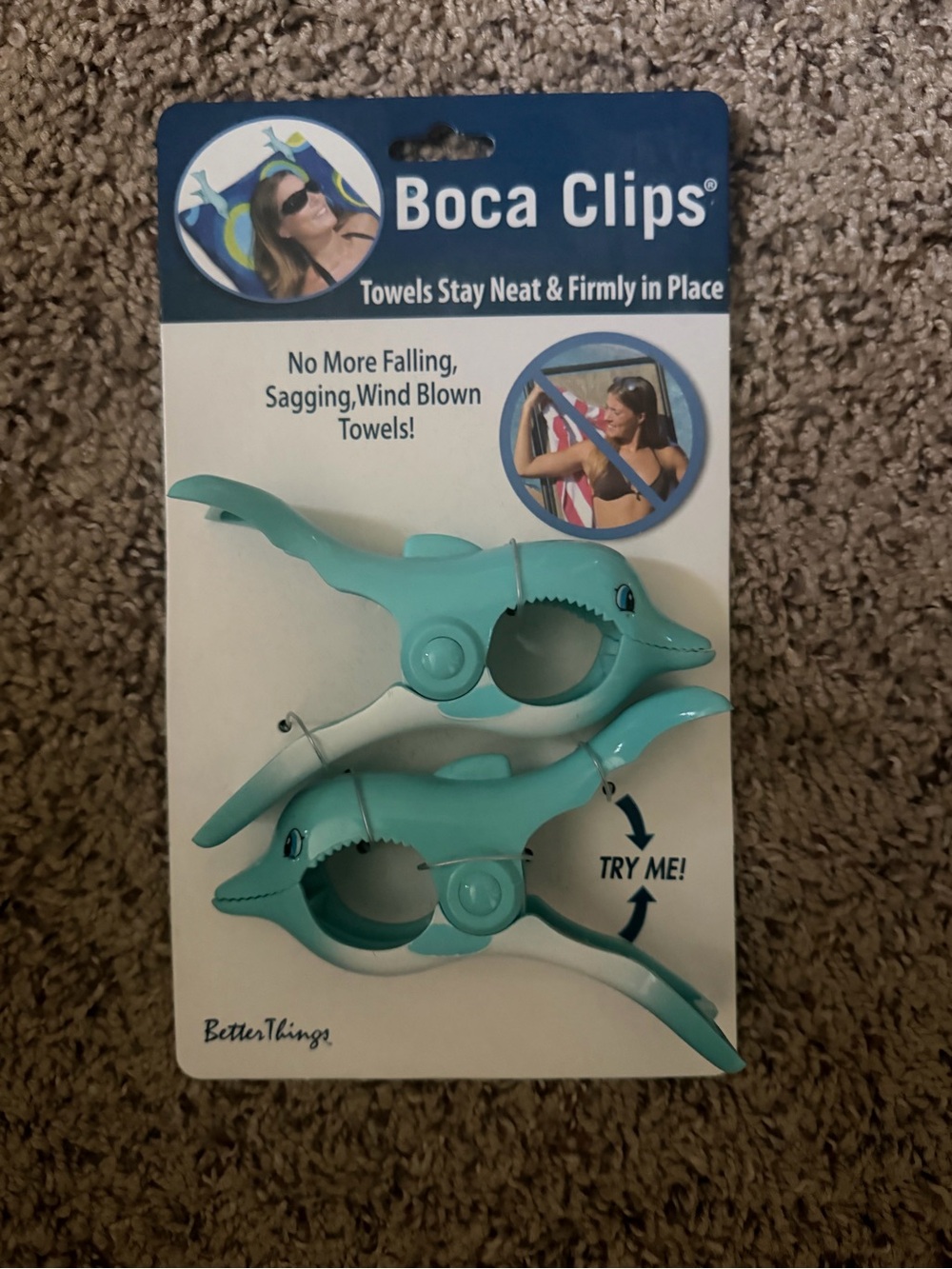 Boca Clips Dolphin Towel Clips - Aqua